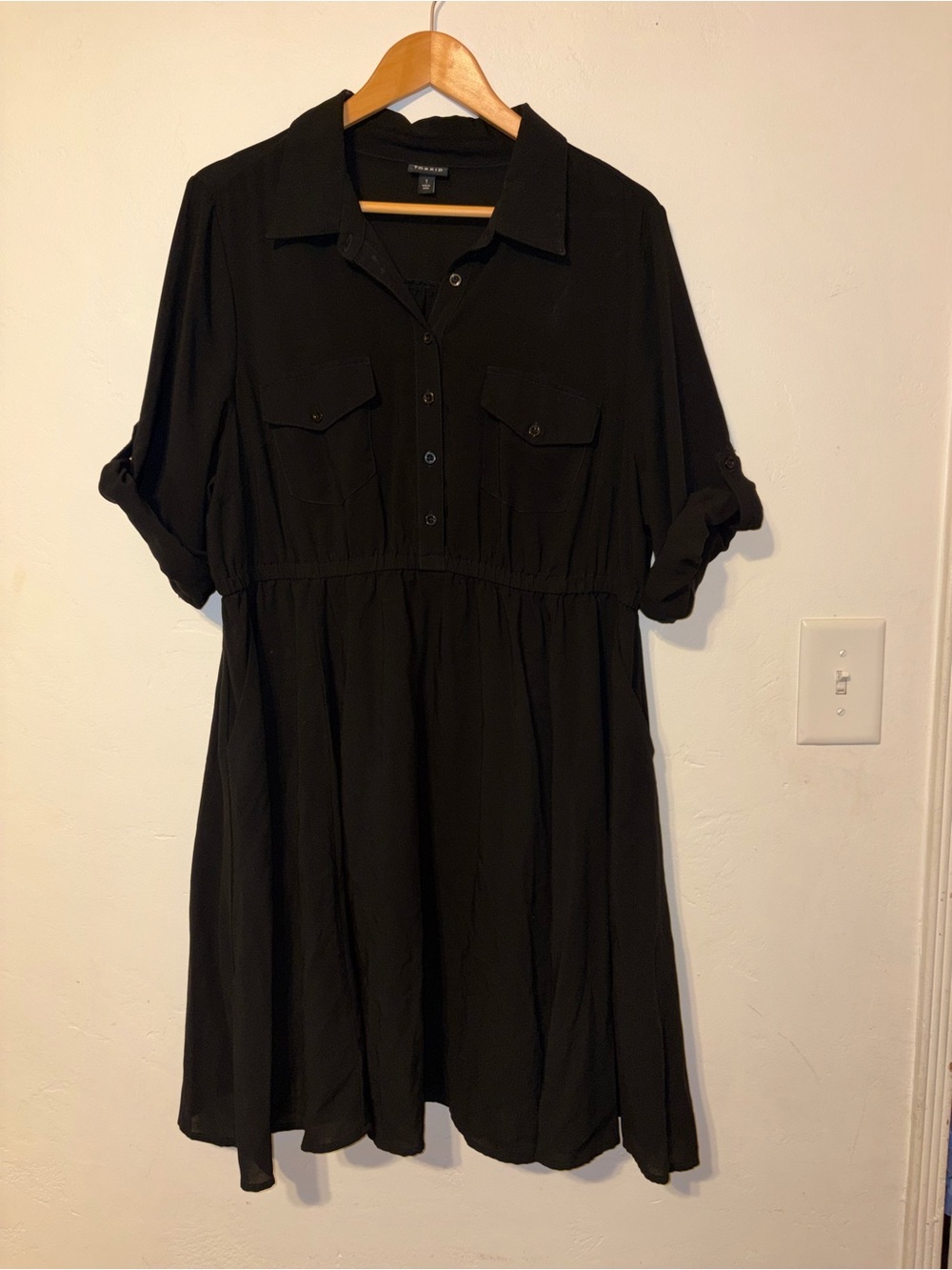 torrid Black Button-Front Shirt Dress